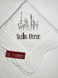 Brown Wildflower Personalized Heirloom Baby Quilt for Baby Girl
