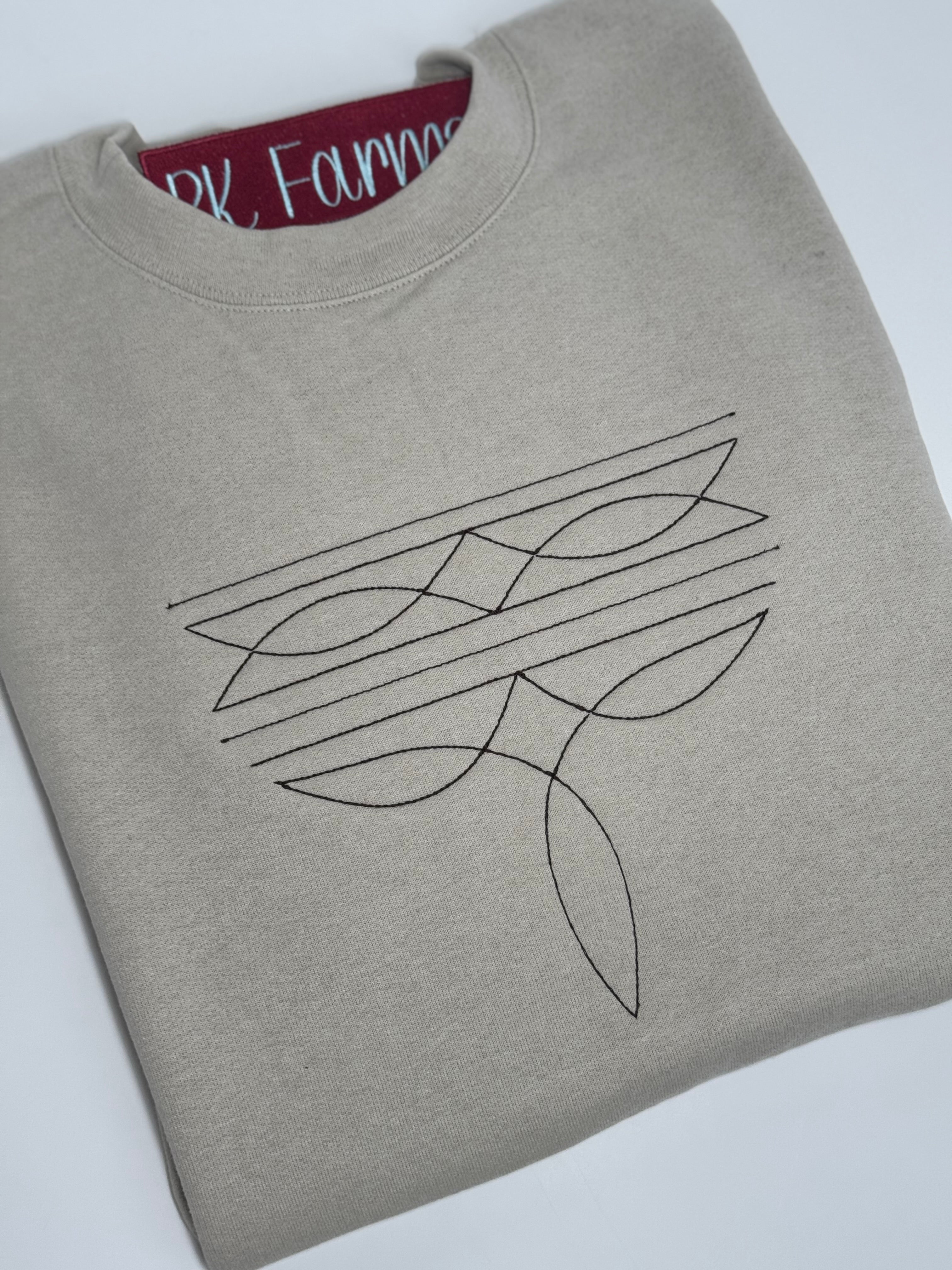 Western Boot Stitching Sweatshirt