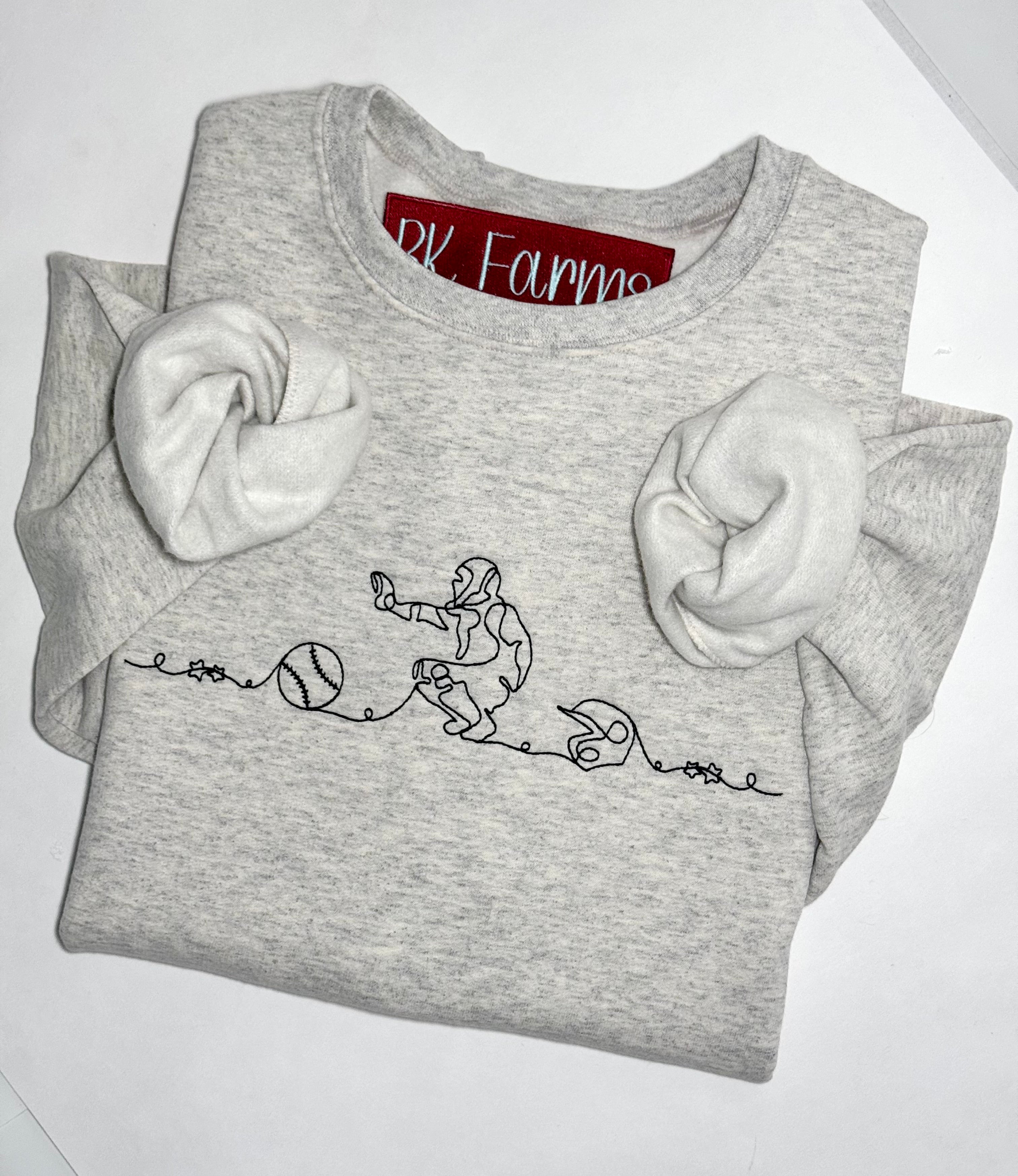 Baseball Catcher Line Art Sweatshirt