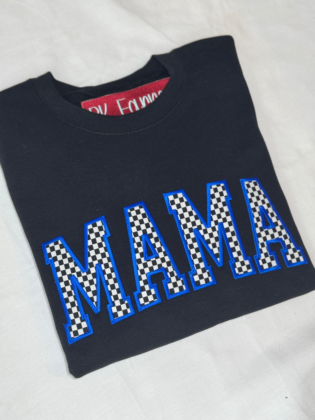 Retro Black and White Checkered MAMA sweatshirt