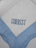 Blue Gingham Heirloom Baby Quilt