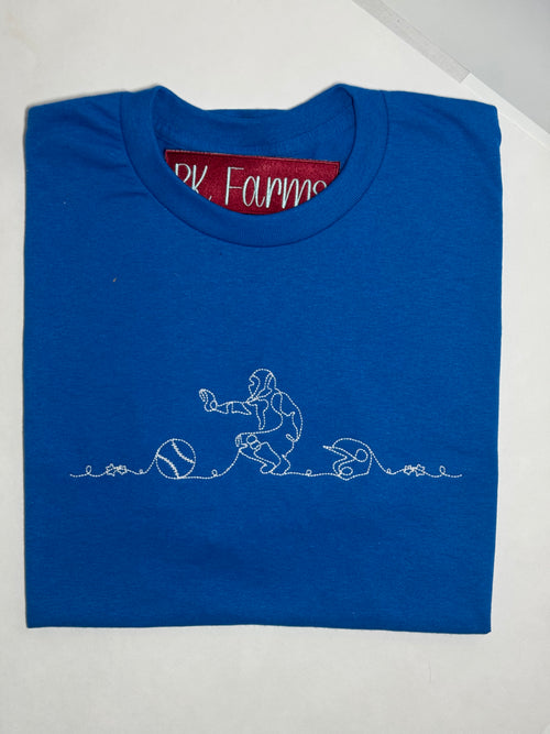 Baseball Catcher Line Art Toddler Sweatshirt