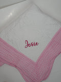 Pink Gingham Heirloom Baby Quilt