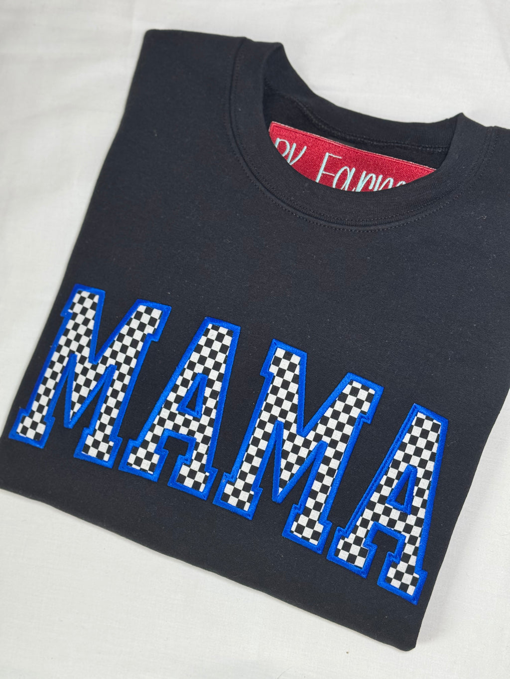 Retro Black and White Checkered MAMA sweatshirt