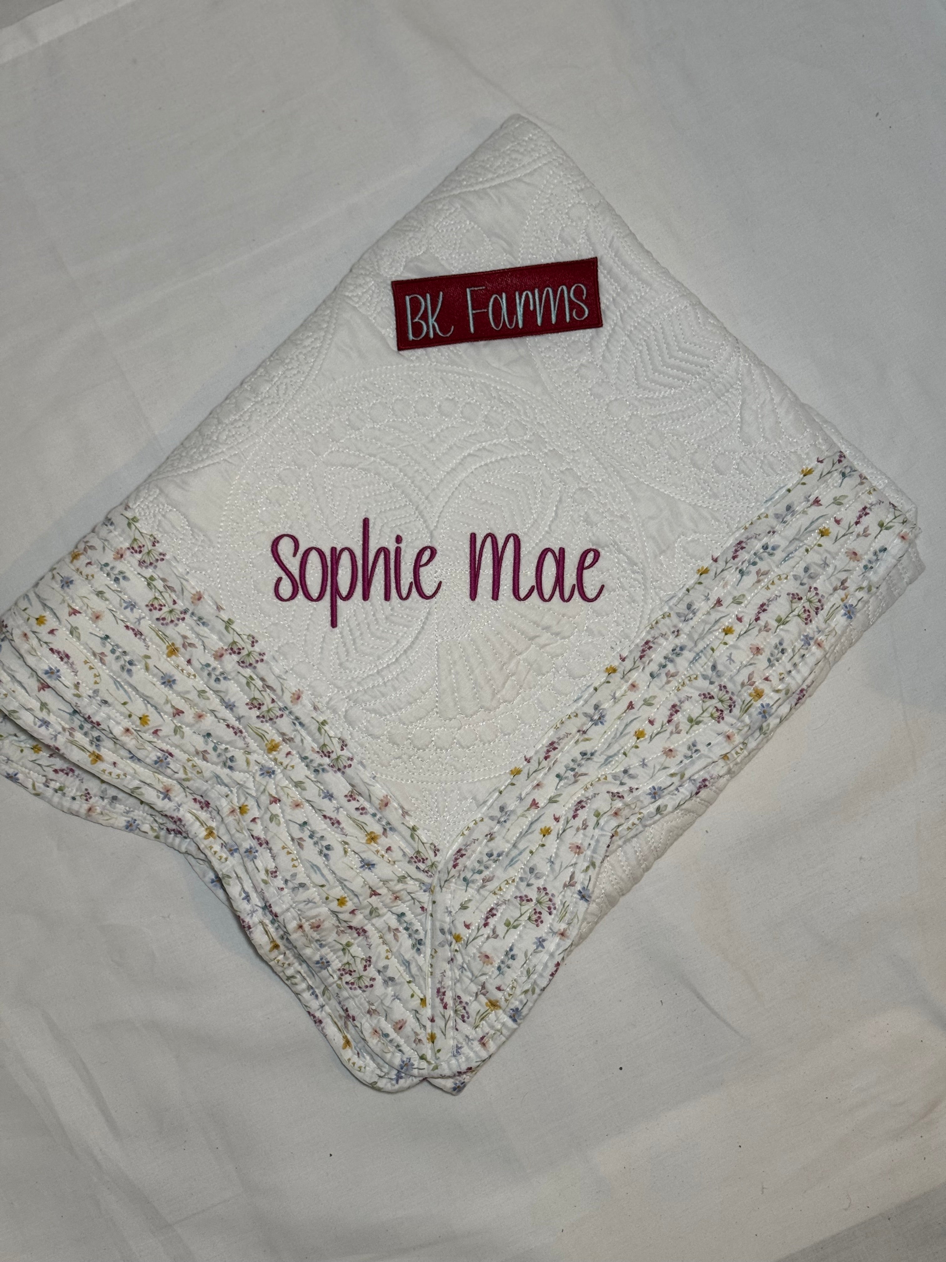 Wildflower Heirloom Baby Quilt