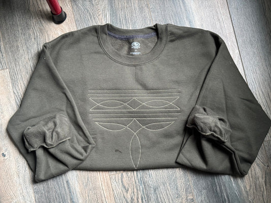 boot stitching sweatshirt