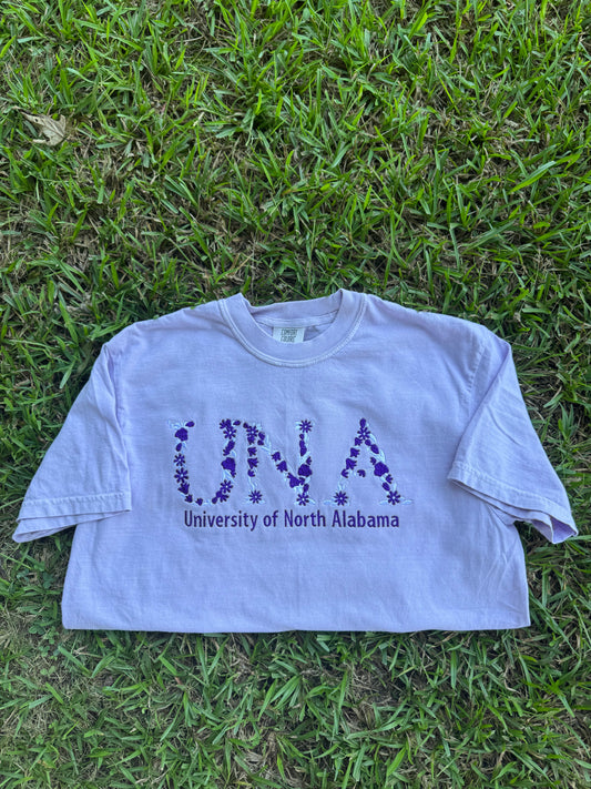 Purple Flowered University Comfort Color