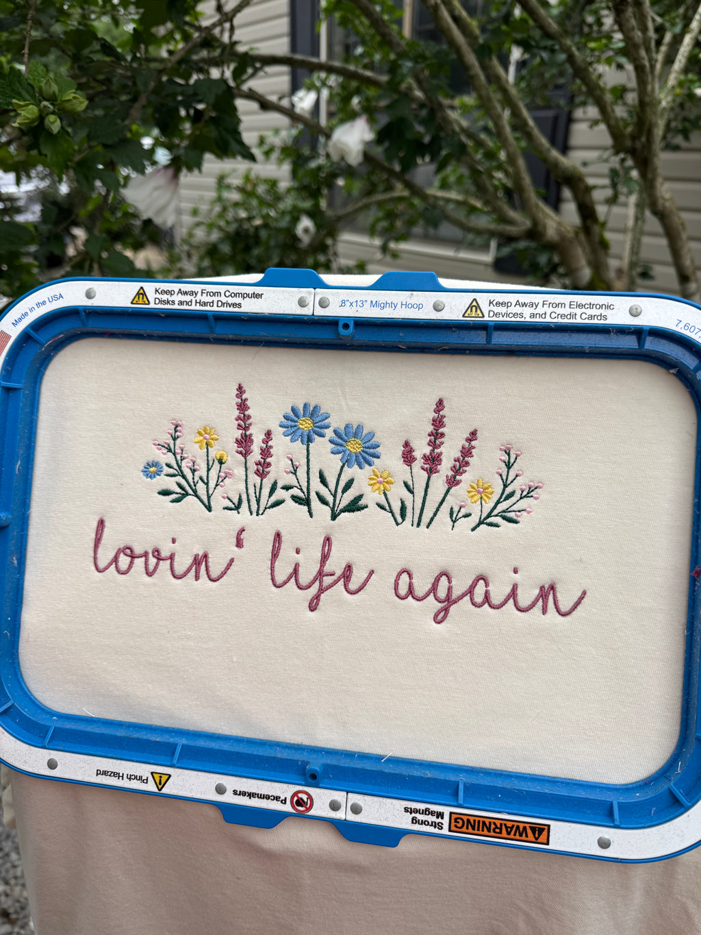 Loving life again flowered tshirt